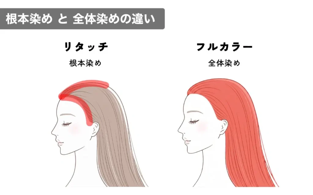 根本染めと全体染めの違い