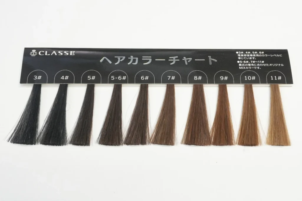 毛髪レベル3〜11のヘアカラーチャート